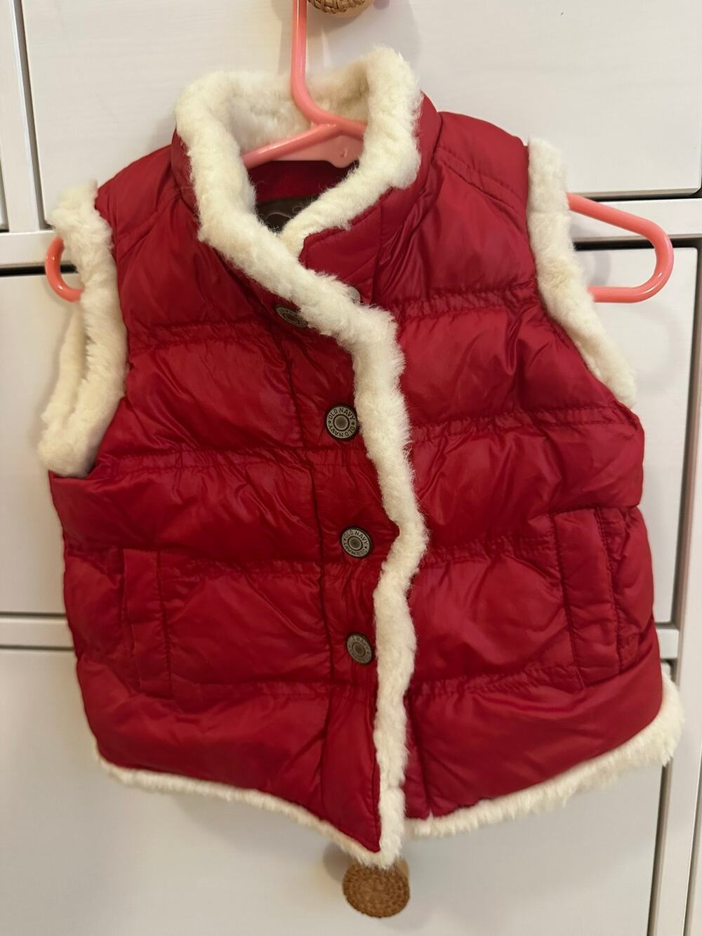 Old Navy Baby Girl Size 3-6 Months Red Puffer Vest